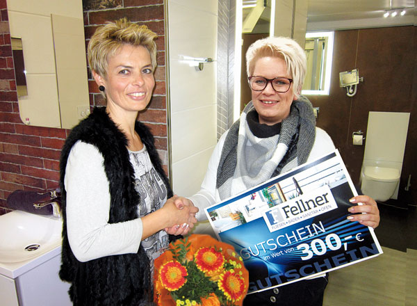 Gewinnerin Sandra Heiß gewinnt 300,- € Einkaufsgutschein